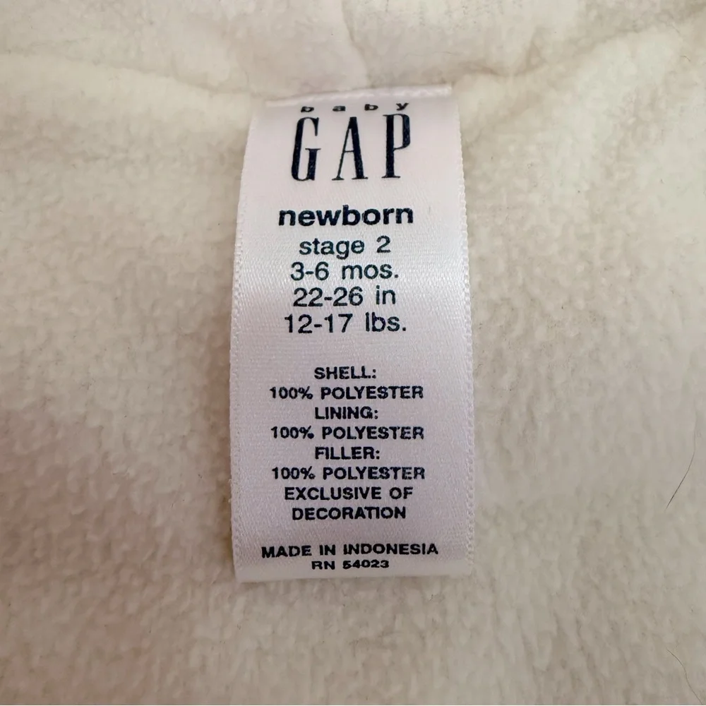 Baby Gap rose pink and cream snowsuit size newborn 3-6 months